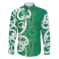 Pounamu Green Maori Family Matching Mermaid Dress and Hawaiian Shirt Koru Kowhaiwhai - Polynesian Pride
