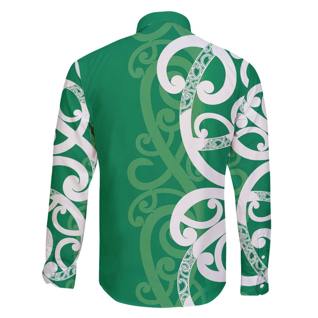 Pounamu Green Maori Family Matching Mermaid Dress and Hawaiian Shirt Koru Kowhaiwhai - Polynesian Pride