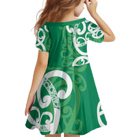 Pounamu Green Maori Family Matching Off Shoulder Maxi Dress and Hawaiian Shirt Koru Kowhaiwhai - Polynesian Pride