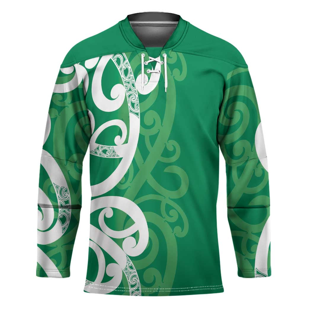 Pounamu Green Maori Hockey Jersey Koru Kowhaiwhai - Polynesian Pride