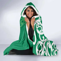 Pounamu Green Maori Hooded Blanket Koru Kowhaiwhai LT7 - Polynesian Pride