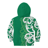 Pounamu Green Maori Kid Hoodie Koru Kowhaiwhai LT7 - Polynesian Pride