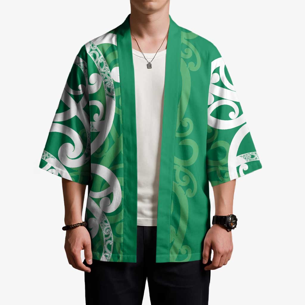Pounamu Green Maori Kimono Koru Kowhaiwhai LT7 - Polynesian Pride