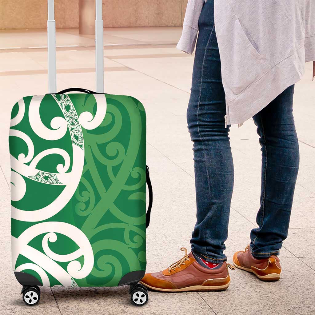Pounamu Green Maori Luggage Cover Koru Kowhaiwhai - Polynesian Pride