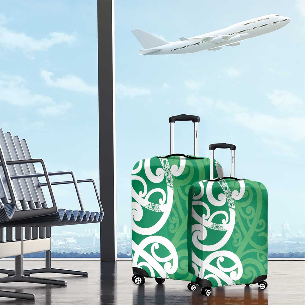 Pounamu Green Maori Luggage Cover Koru Kowhaiwhai - Polynesian Pride