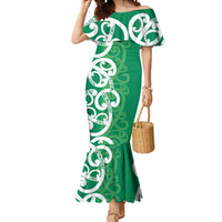 Pounamu Green Maori Mermaid Dress Koru Kowhaiwhai LT7 Women Green - Polynesian Pride