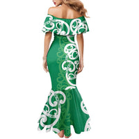 Pounamu Green Maori Mermaid Dress Koru Kowhaiwhai LT7 - Polynesian Pride