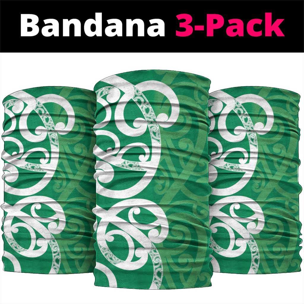 Pounamu Green Maori Neck Gaiter Koru Kowhaiwhai LT7 package One Size: 25*50cm Green - Polynesian Pride