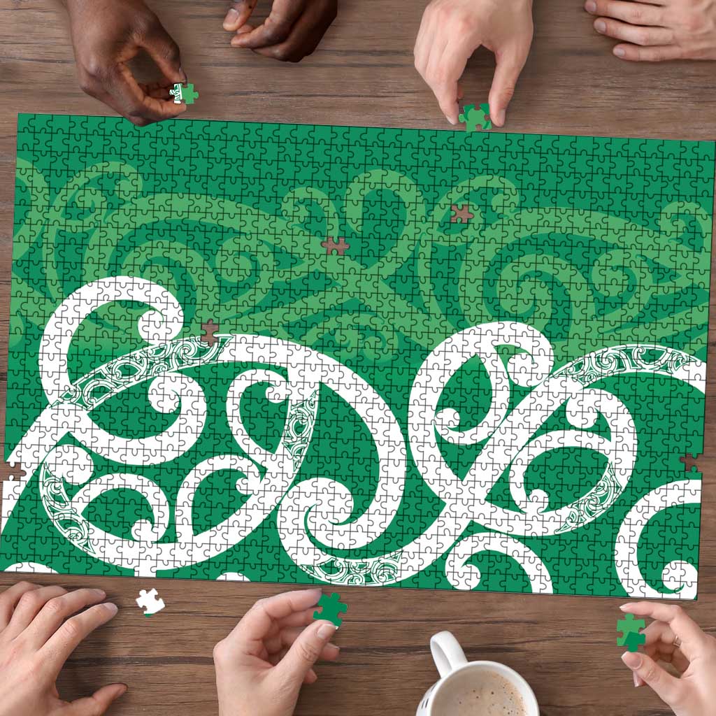 Pounamu Green Maori Puzzle Koru Kowhaiwhai LT7 - Polynesian Pride