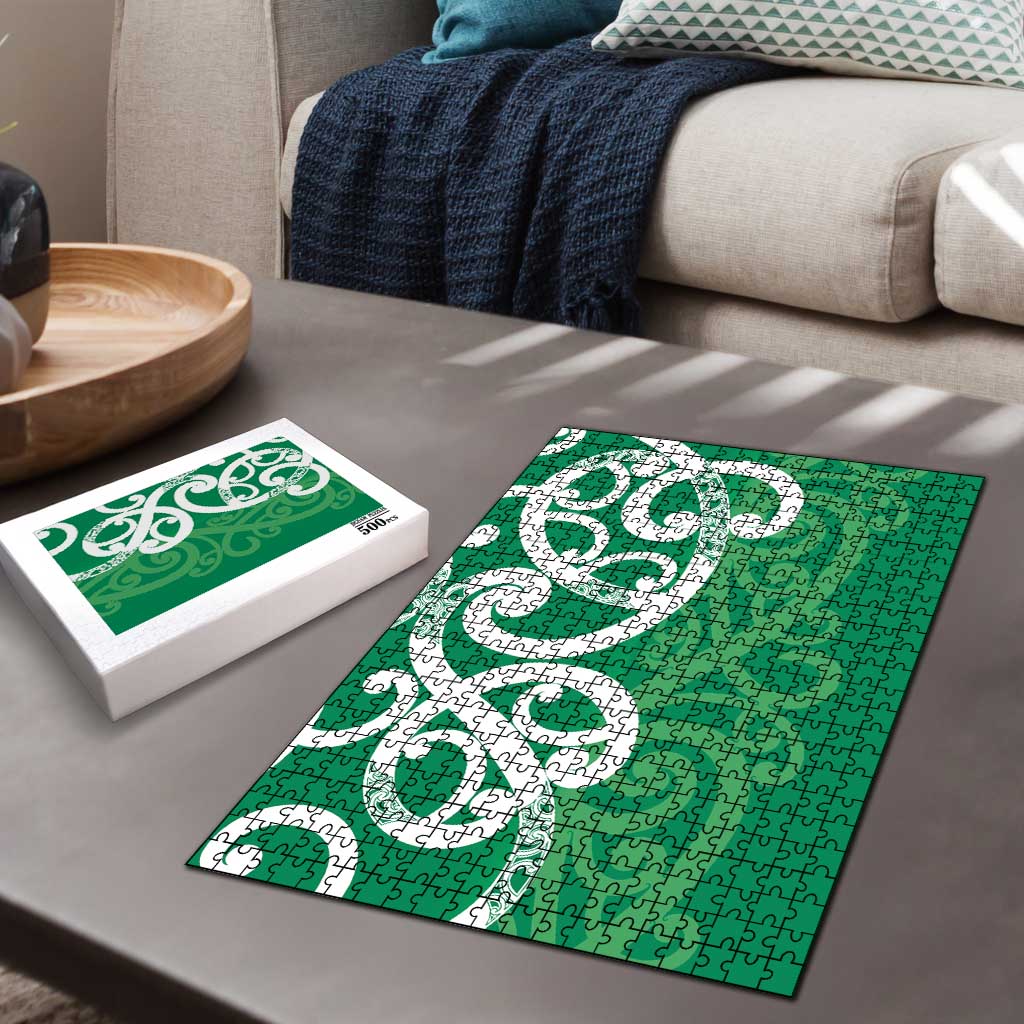 Pounamu Green Maori Puzzle Koru Kowhaiwhai LT7 - Polynesian Pride