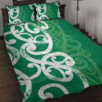 Pounamu Green Maori Quilt Bed Set Koru Kowhaiwhai - Polynesian Pride