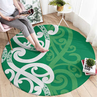 Pounamu Green Maori Round Carpet Koru Kowhaiwhai LT7 - Polynesian Pride