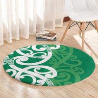 Pounamu Green Maori Round Carpet Koru Kowhaiwhai LT7 - Polynesian Pride