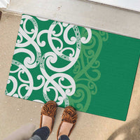 Pounamu Green Maori Rubber Doormat Koru Kowhaiwhai LT7 - Polynesian Pride