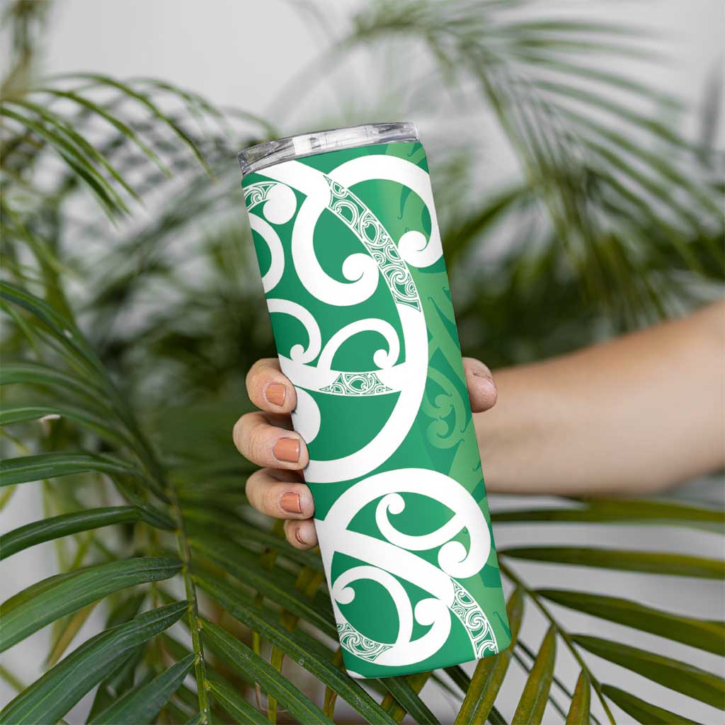 Pounamu Green Maori Skinny Tumbler Koru Kowhaiwhai LT7 - Polynesian Pride