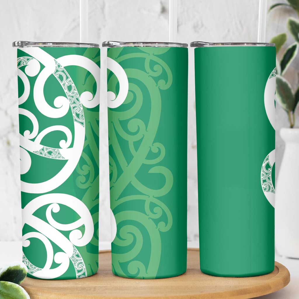 Pounamu Green Maori Skinny Tumbler Koru Kowhaiwhai LT7 - Polynesian Pride