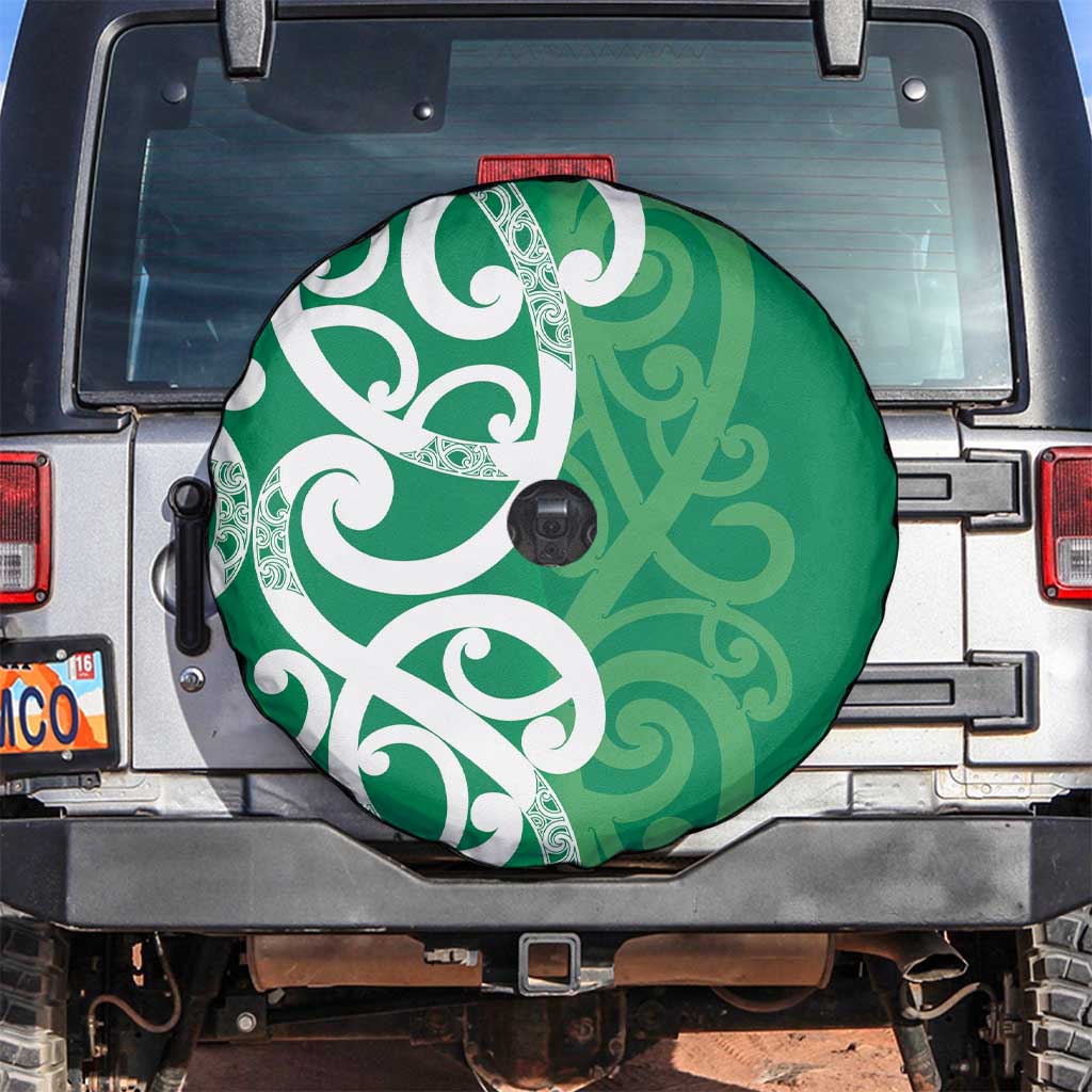 Pounamu Green Maori Spare Tire Cover Koru Kowhaiwhai LT7 Green - Polynesian Pride