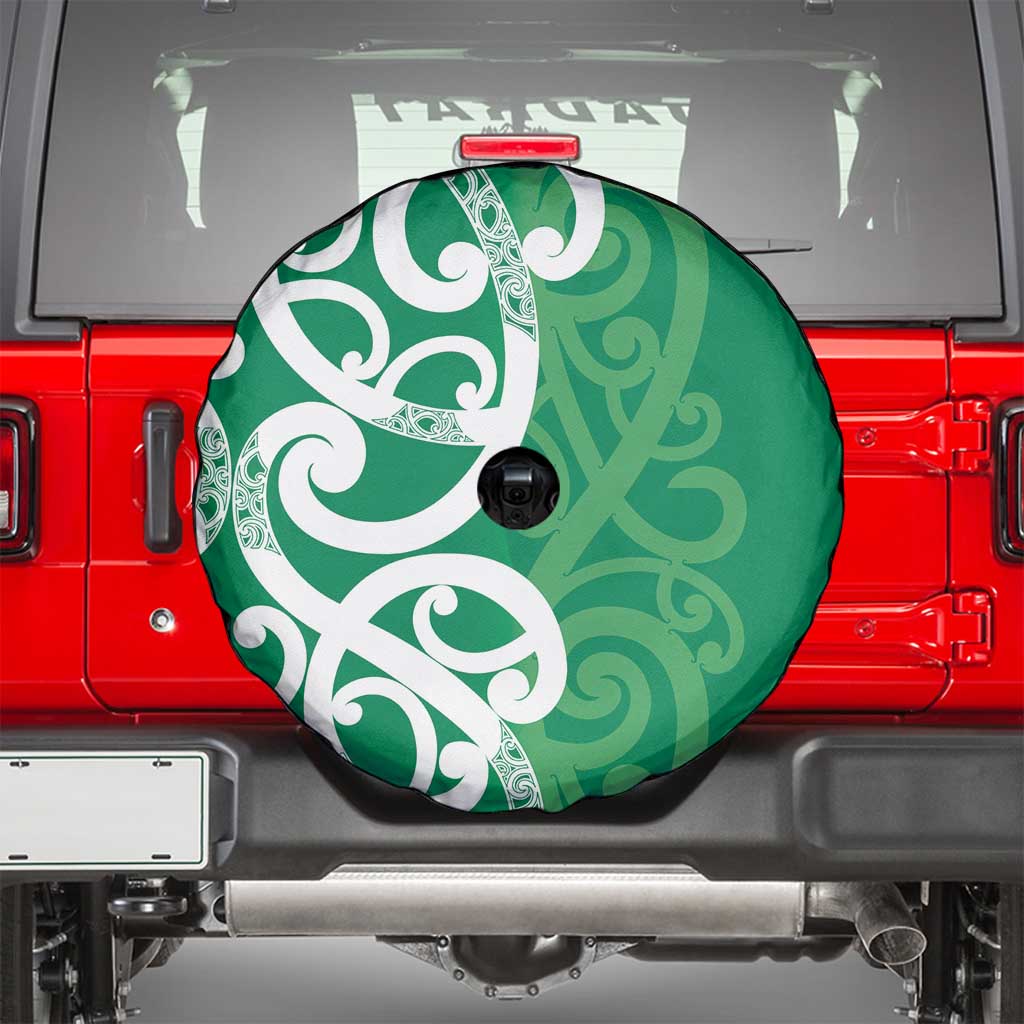 Pounamu Green Maori Spare Tire Cover Koru Kowhaiwhai LT7 - Polynesian Pride