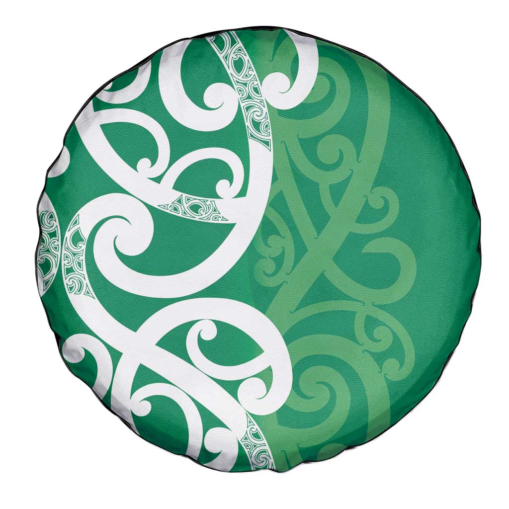Pounamu Green Maori Spare Tire Cover Koru Kowhaiwhai LT7 - Polynesian Pride