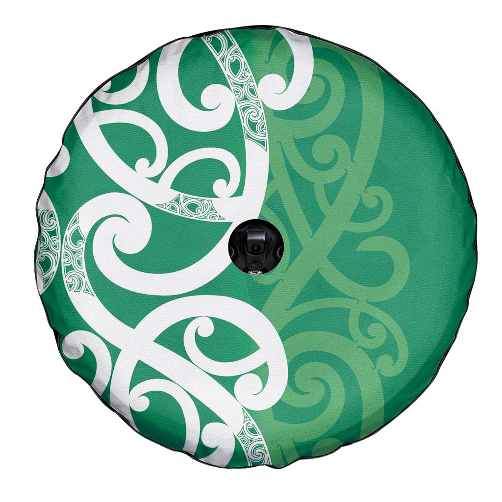 Pounamu Green Maori Spare Tire Cover Koru Kowhaiwhai LT7 - Polynesian Pride