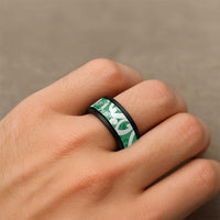 Pounamu Green Maori Spinner Ring Koru Kowhaiwhai LT7 - Polynesian Pride