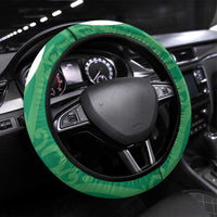 Pounamu Green Maori Steering Wheel Cover Koru Kowhaiwhai LT7 Universal Fit Green - Polynesian Pride