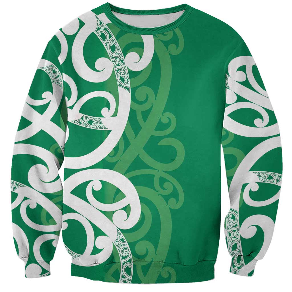 Pounamu Green Maori Sweatshirt Koru Kowhaiwhai LT7 Unisex Green - Polynesian Pride