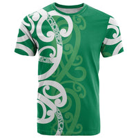 Pounamu Green Maori T Shirt Koru Kowhaiwhai - Polynesian Pride