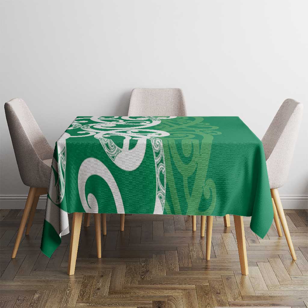 Pounamu Green Maori Tablecloth Koru Kowhaiwhai LT7 - Polynesian Pride