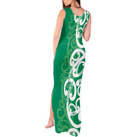 Pounamu Green Maori Tank Maxi Dress Koru Kowhaiwhai LT7 - Polynesian Pride