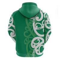 Pounamu Green Maori Zip Hoodie Koru Kowhaiwhai LT7 - Polynesian Pride