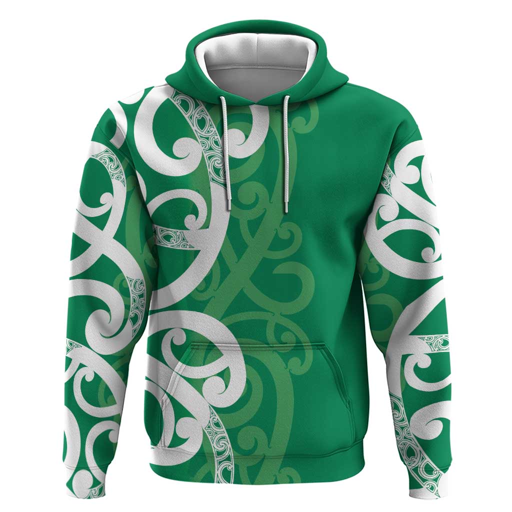 Pounamu Green Maori Zip Hoodie Koru Kowhaiwhai LT7 Pullover Hoodie Green - Polynesian Pride
