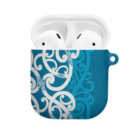 Azure Blue Maori AirPods Case Koru Kowhaiwhai LT7 Blue - Polynesian Pride