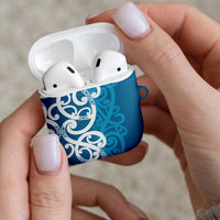 Azure Blue Maori AirPods Case Koru Kowhaiwhai LT7 - Polynesian Pride