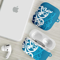 Azure Blue Maori AirPods Case Koru Kowhaiwhai LT7 - Polynesian Pride