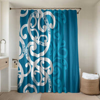 Azure Blue Maori Bathroom Set Koru Kowhaiwhai - Polynesian Pride