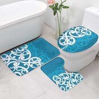 Azure Blue Maori Bathroom Set Koru Kowhaiwhai - Polynesian Pride