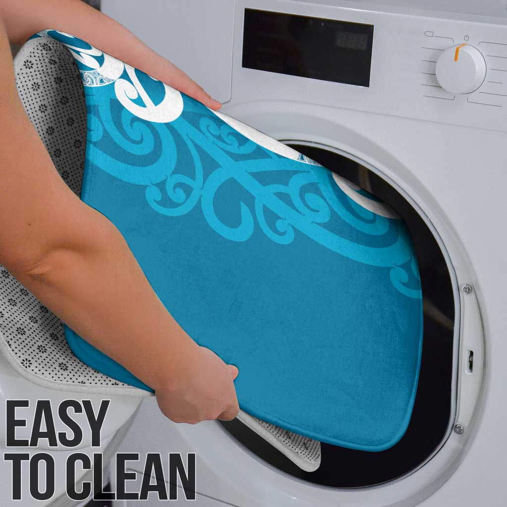 Azure Blue Maori Bathroom Set Koru Kowhaiwhai - Polynesian Pride