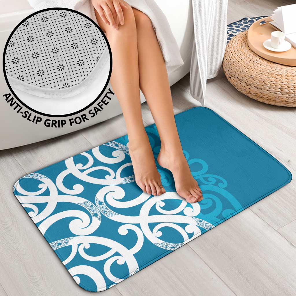 Azure Blue Maori Bathroom Set Koru Kowhaiwhai - Polynesian Pride