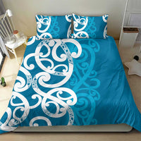 Azure Blue Maori Bedding Set Koru Kowhaiwhai LT7 - Polynesian Pride