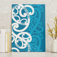 Azure Blue Maori Canvas Wall Art Koru Kowhaiwhai LT7 Without Frame Blue - Polynesian Pride