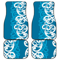 Azure Blue Maori Car Mats Koru Kowhaiwhai LT7 - Polynesian Pride