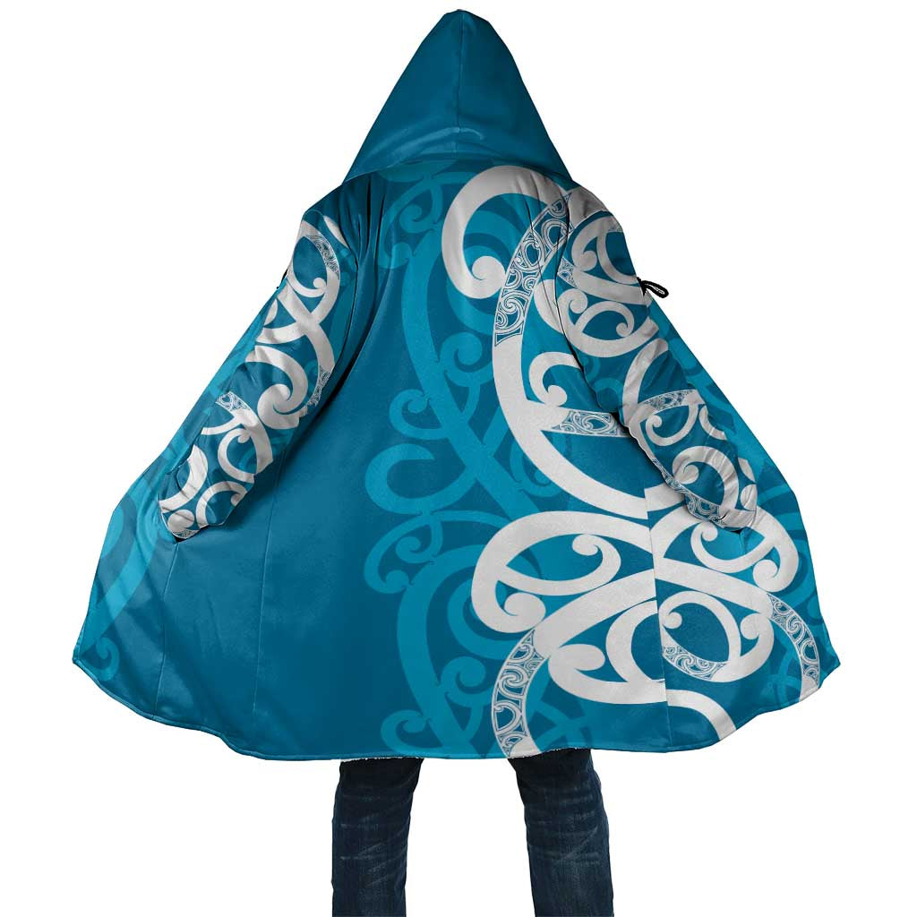 Azure Blue Maori Cloak Koru Kowhaiwhai - Polynesian Pride