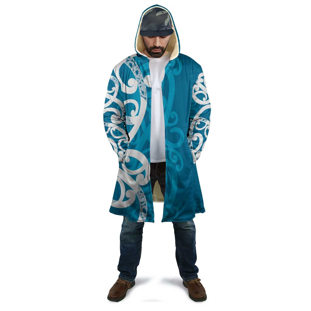 Azure Blue Maori Cloak Koru Kowhaiwhai - Polynesian Pride
