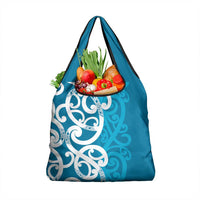 Azure Blue Maori Grocery Bag Koru Kowhaiwhai - Polynesian Pride