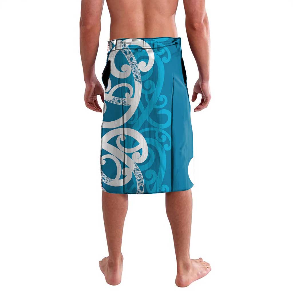 Azure Blue Maori Lavalava Koru Kowhaiwhai LT7 - Polynesian Pride