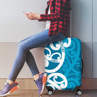 Azure Blue Maori Luggage Cover Koru Kowhaiwhai - Polynesian Pride