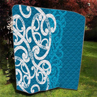 Azure Blue Maori Quilt Koru Kowhaiwhai - Polynesian Pride