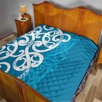 Azure Blue Maori Quilt Koru Kowhaiwhai - Polynesian Pride