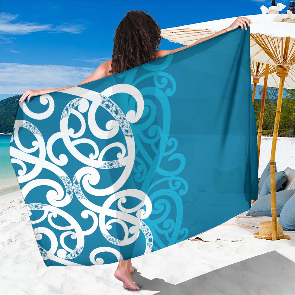 Azure Blue Maori Sarong Koru Kowhaiwhai - Polynesian Pride